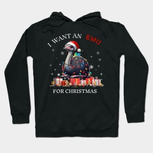 I Want An Emu For Christmas Cute Emu Xmas Hoodie